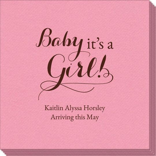 It's A Girl Linen Like Napkins